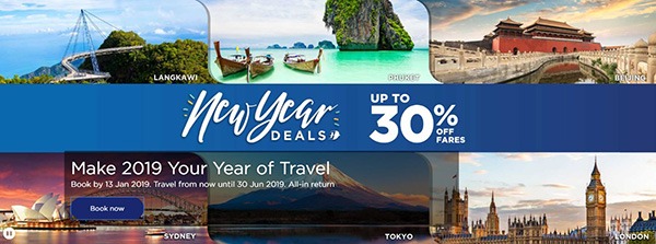 Malaysia Airlines 2019 New Year Travel Deals