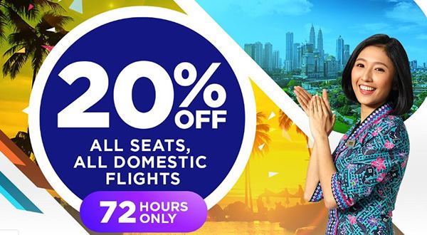 Malaysia Airlines 20% Off All Domestic Fares