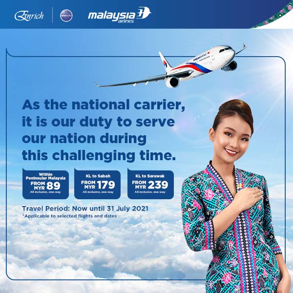 Malaysia Airlines Domestic Flight for Essential Travel from RM89