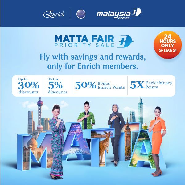 Malaysia Airlines MATTA Fair Deals for Enrich Members